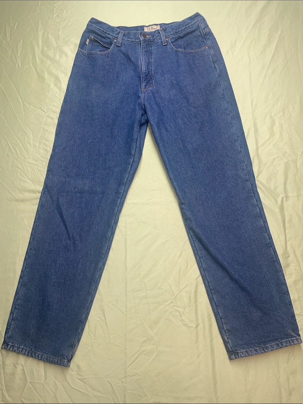 L.L. Bean Fleece Lined Relaxed Fit Jeans - Men’s Dark Blue Denim Measures 32x30